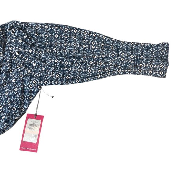 Vince Camuto blue patterned jersey sheath dress with balloon sleeve 2 NWT - Picture 9 of 13